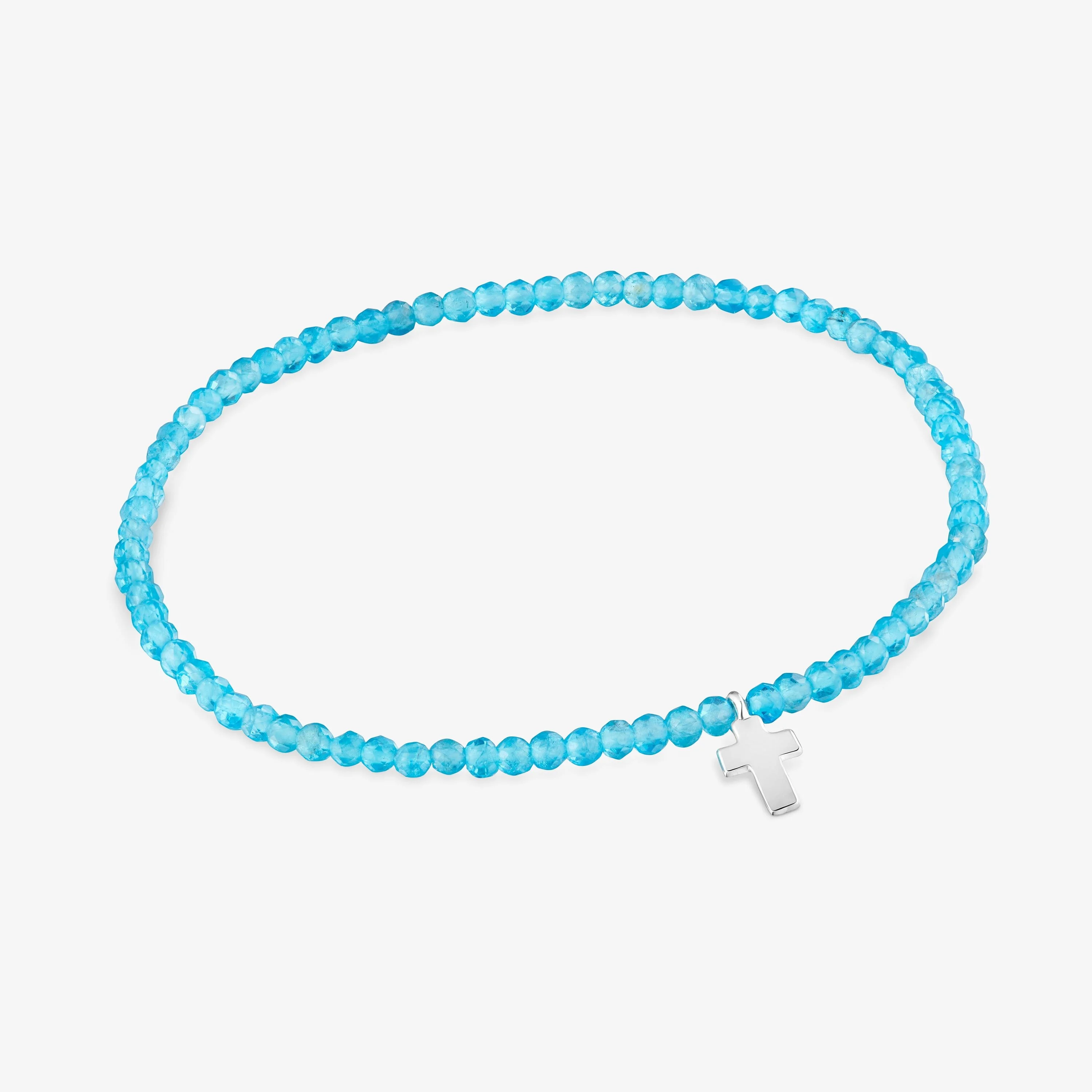 Elastic Bracelet with neon apatite and silver cross TOUS Motifs - 1