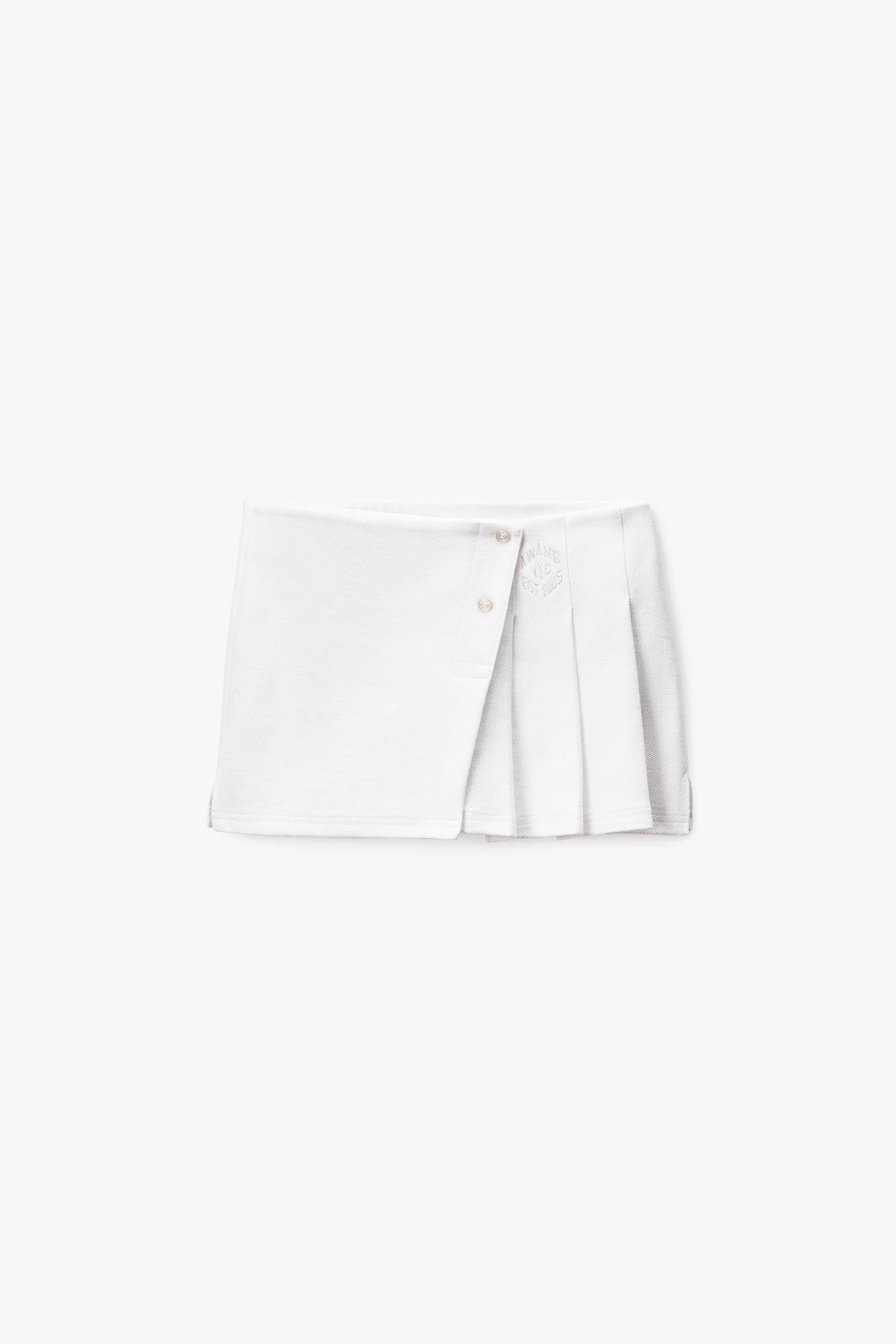 Pleated Wrap Mini Skirt - 1