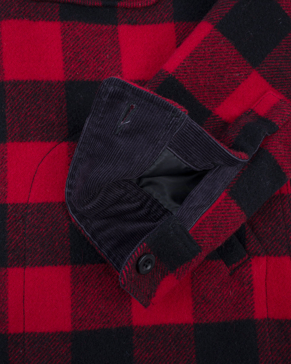 IHW-20-RED Wool Buffalo Check Bush Jacket - Red - 11