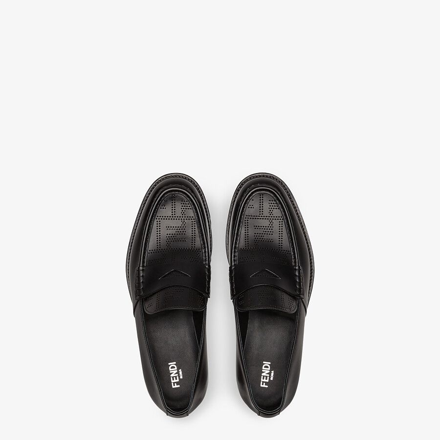 Black leather loafers - 4