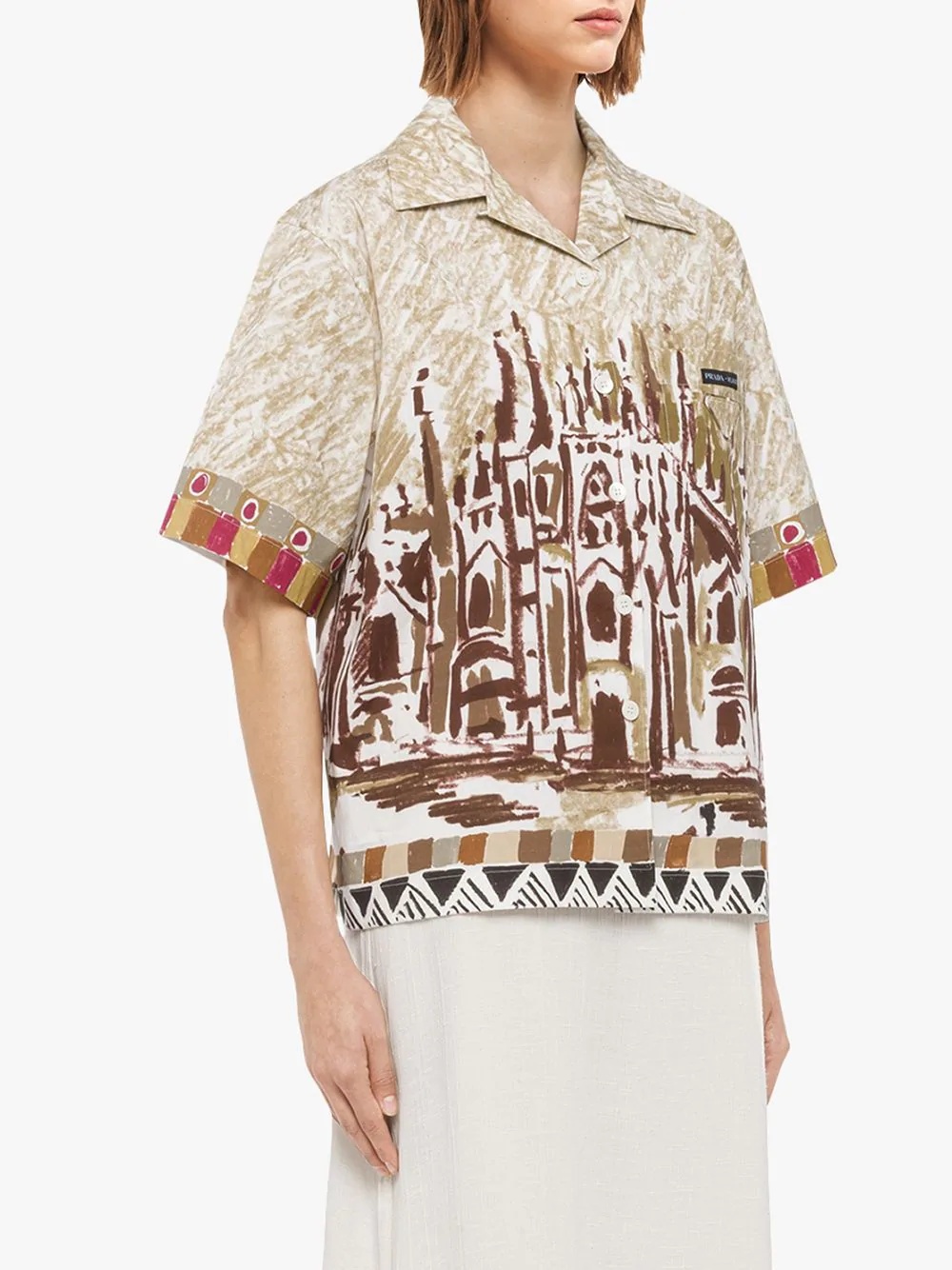 church-print bowling shirt - 3