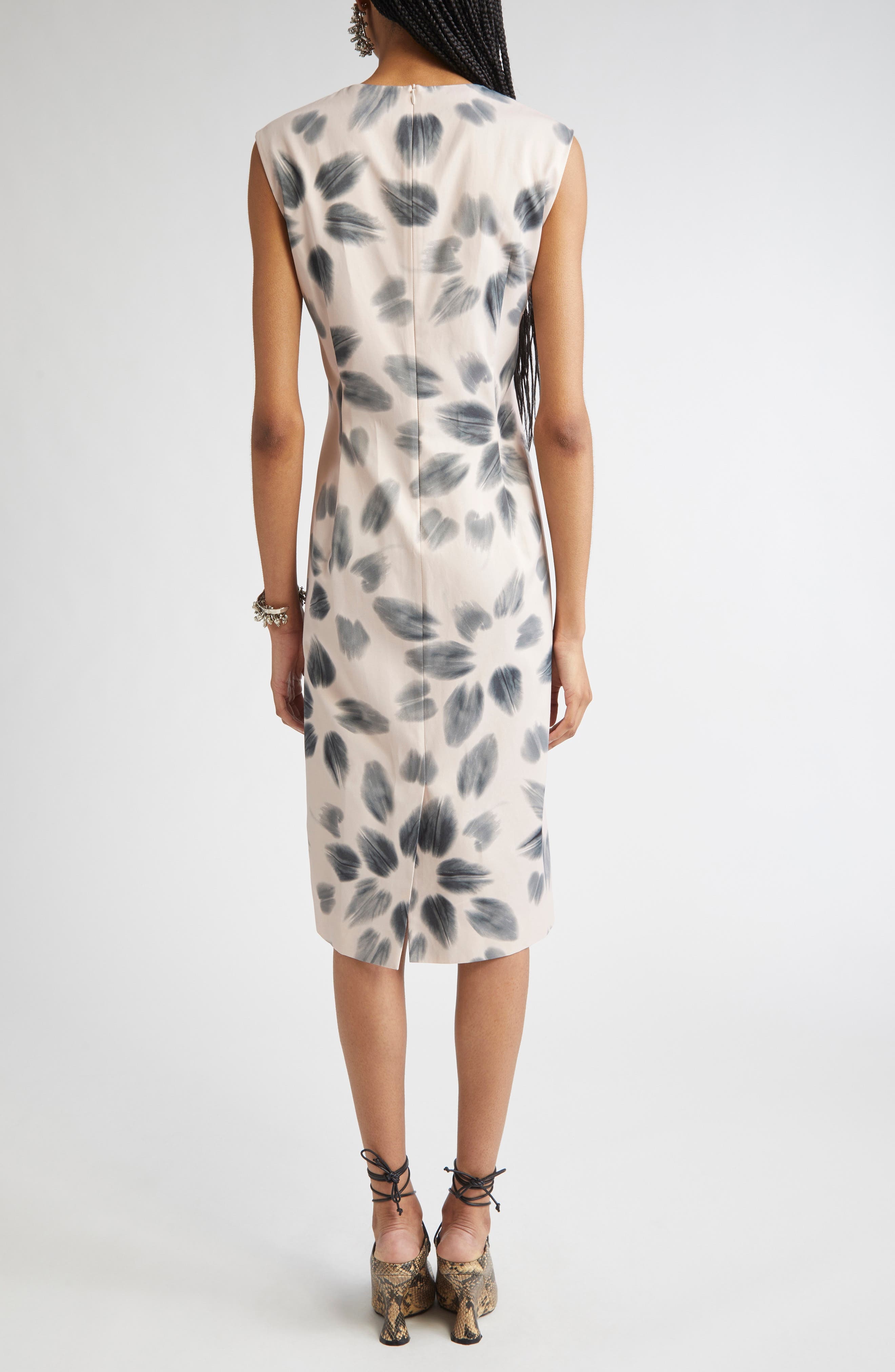 Dries Van Noten Delavina Orchid Petal Print Sheath Dress in Blush at Nordstrom - 2