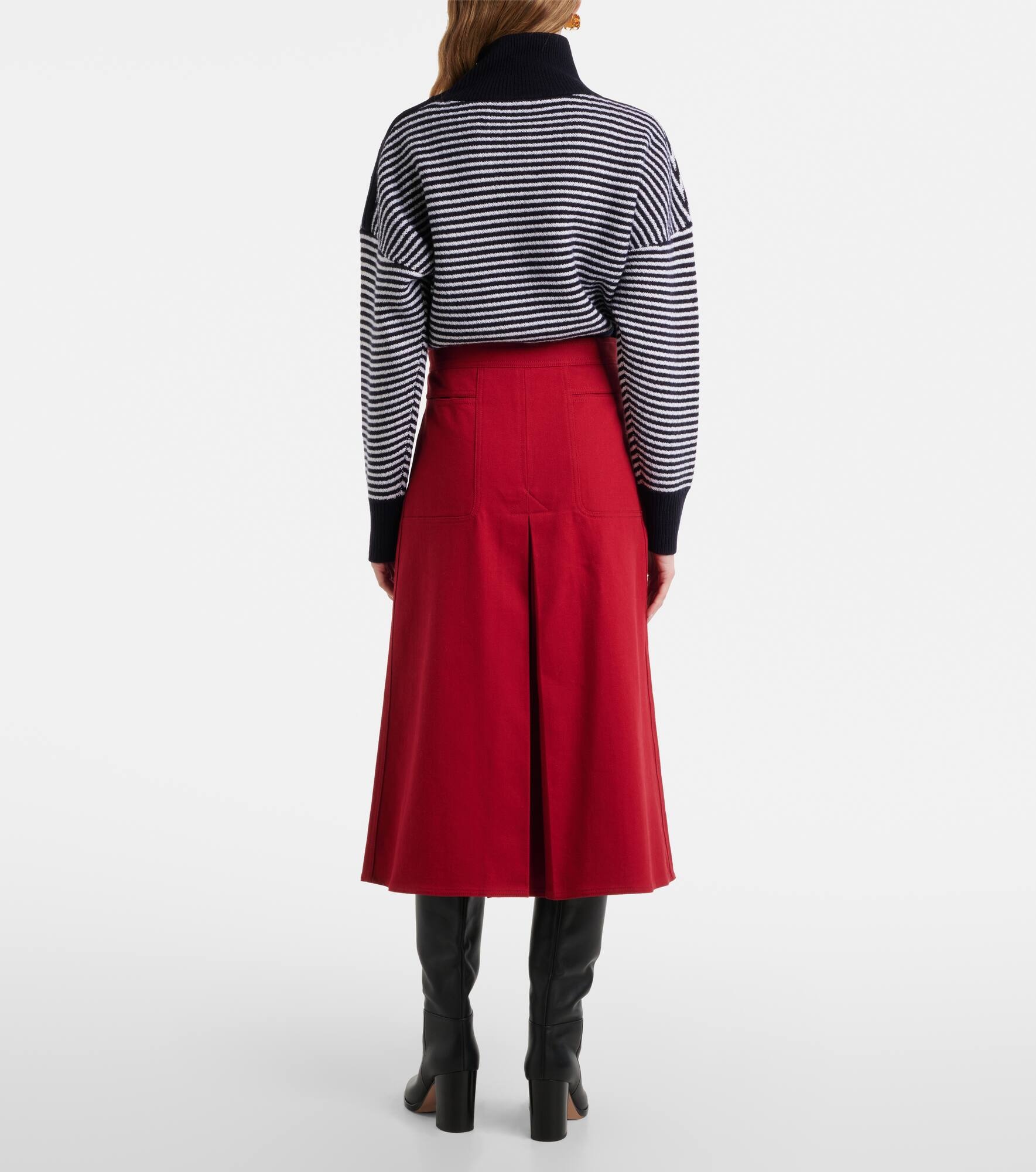 Renoir pleated cotton midi skirt - 3
