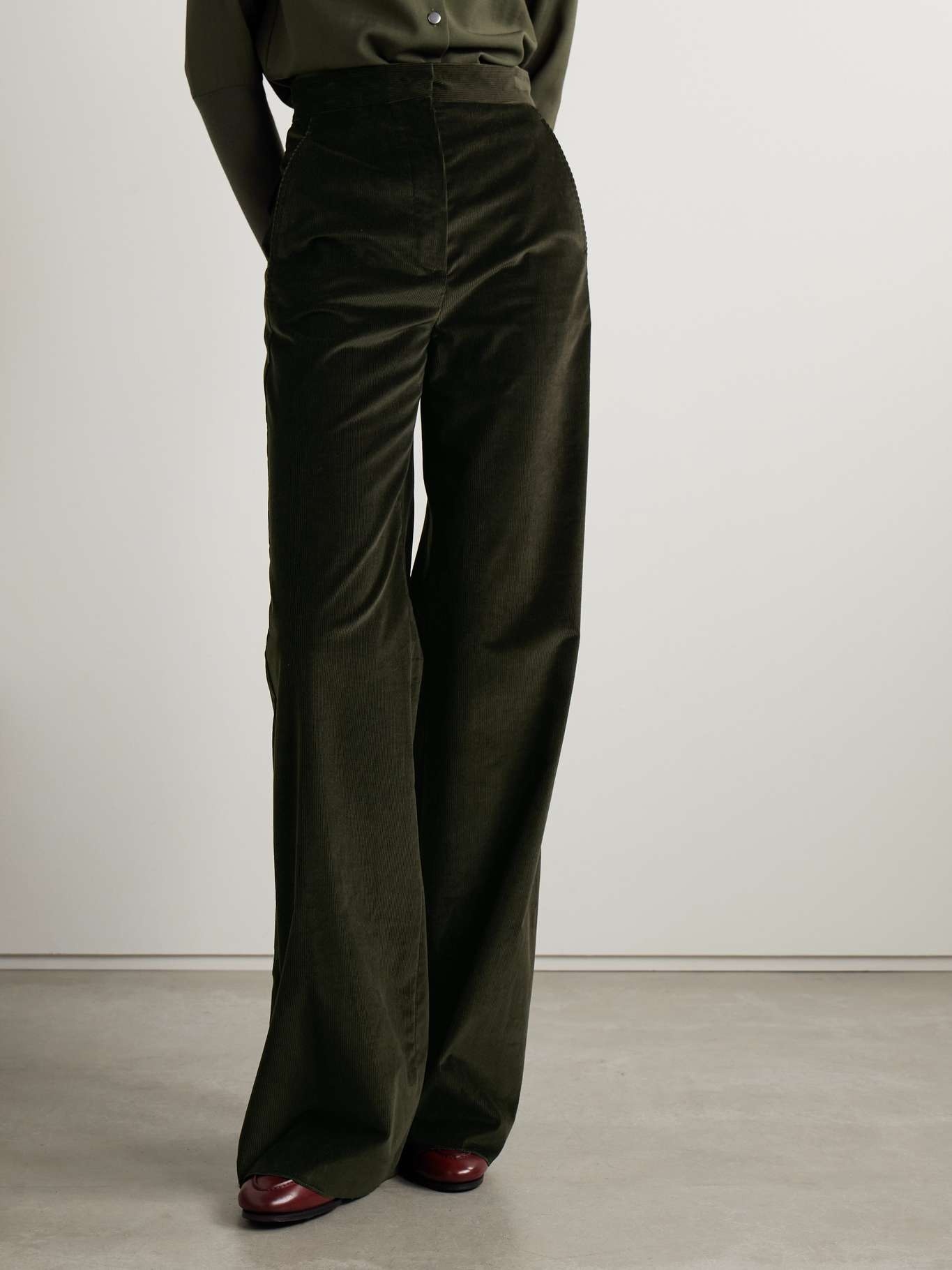 Max Mara Cotton-blend corduroy wide-leg pants | REVERSIBLE