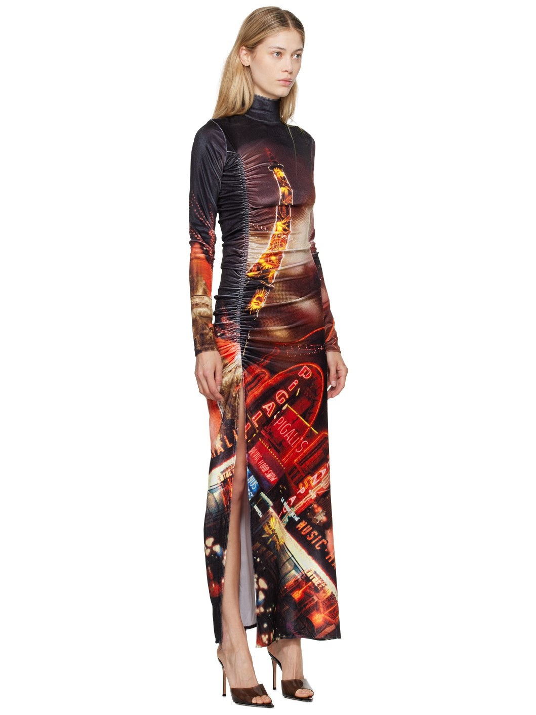 Black & Red 'The Velvet Pigalle' Maxi Dress - 2