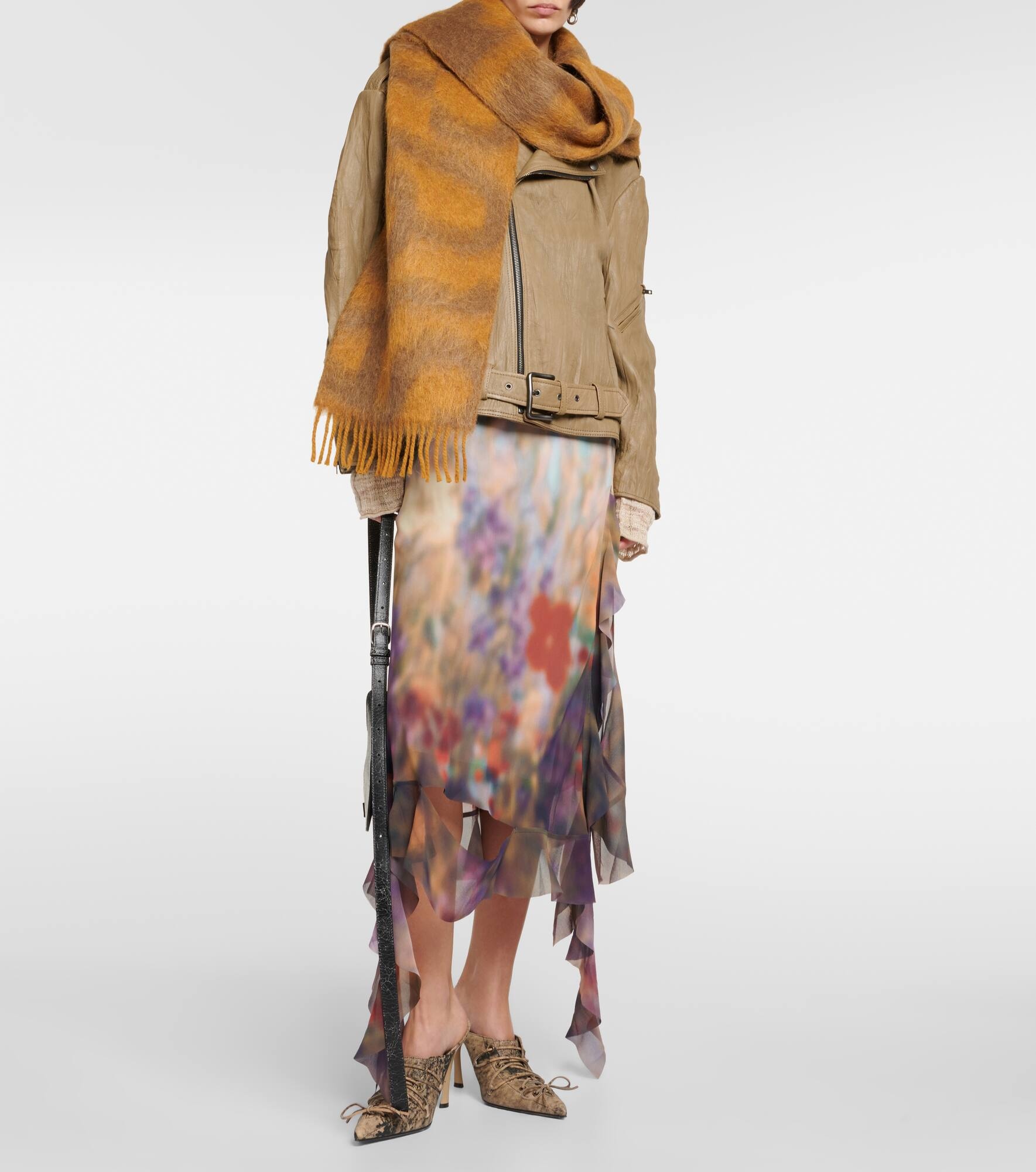 Logo wool-blend scarf - 2