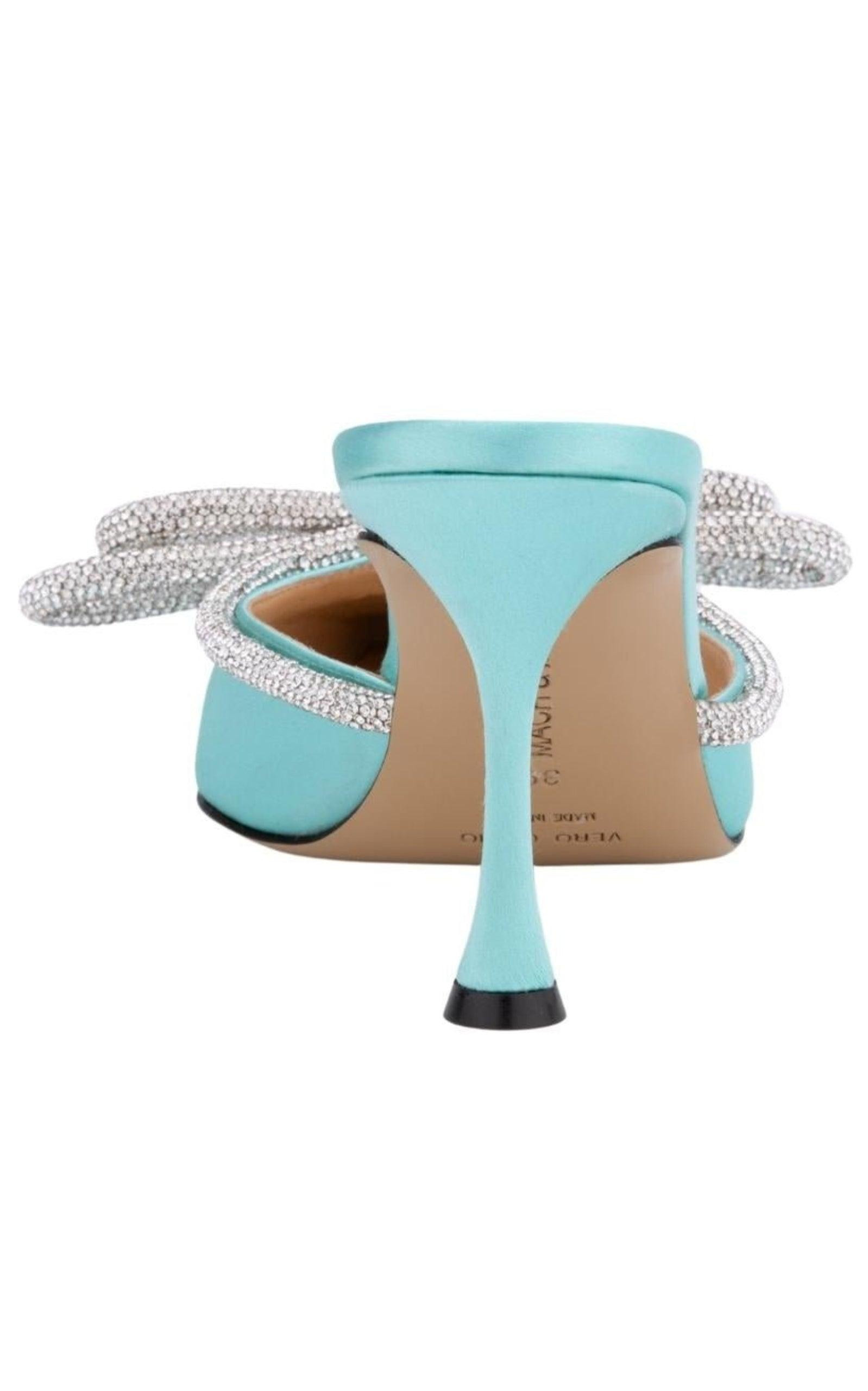Double Bow Satin Mules - 6