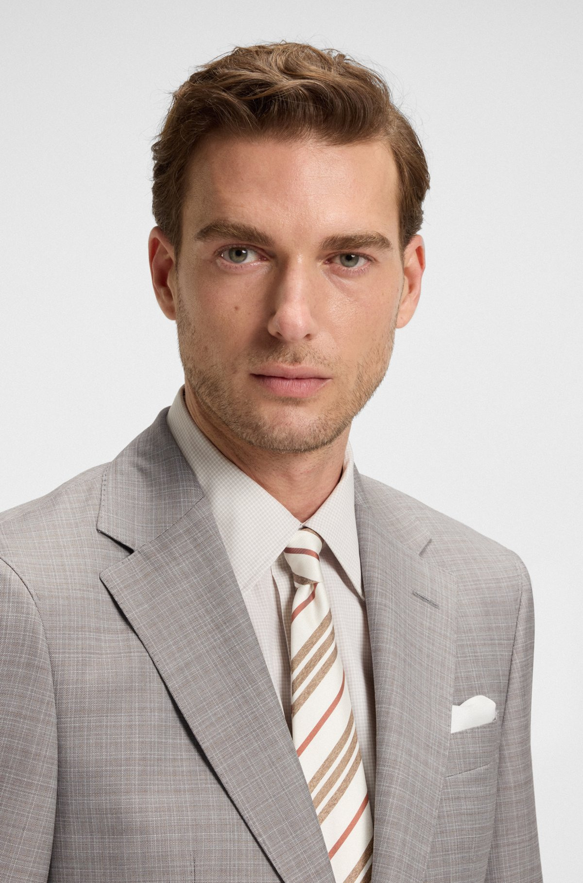 REGULAR-FIT SUIT IN CHECKED WOOL - 4