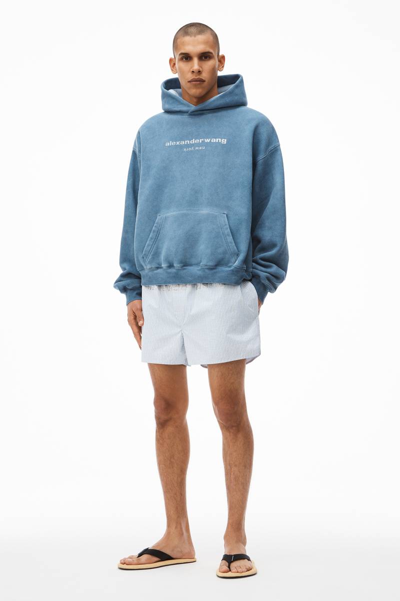Alexander Wang HOTFIX LOGO HOODIE IN CONDENSED FLEECE outlook