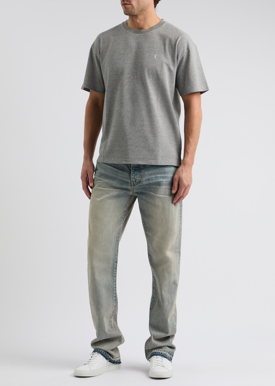 Cassandre logo-embroidered cotton-blend T-shirt - 4