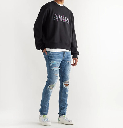 AMIRI Skinny-Fit Distressed Panelled Stretch-Denim Jeans outlook