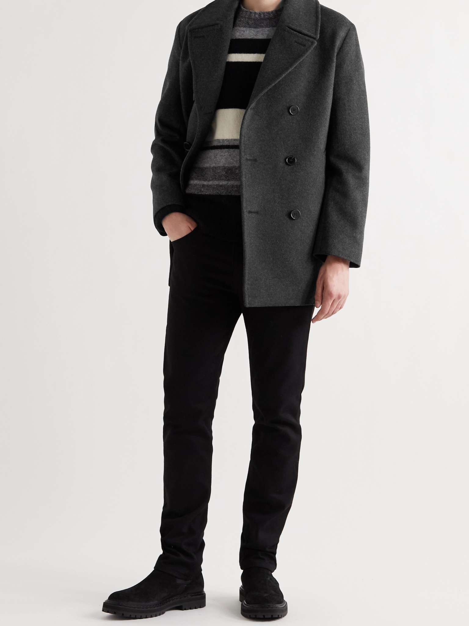 Mackintosh Dalton Wool and Cashmere Blend Peacoat mrporter REVERSIBLE