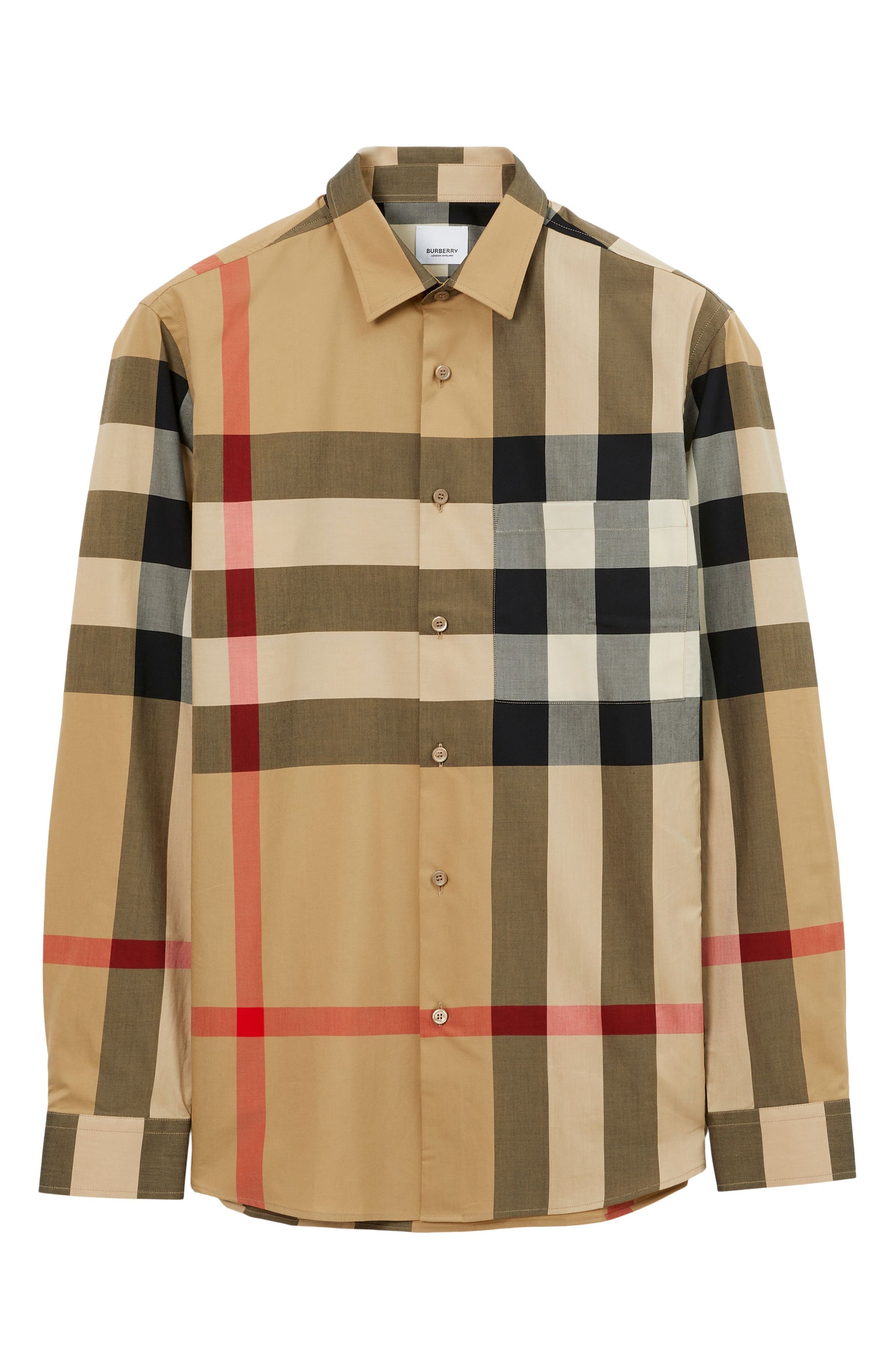 burberry Summerton Heritage Check Cotton Button-Up Shirt in Archive/Beige at Nordstrom - 4