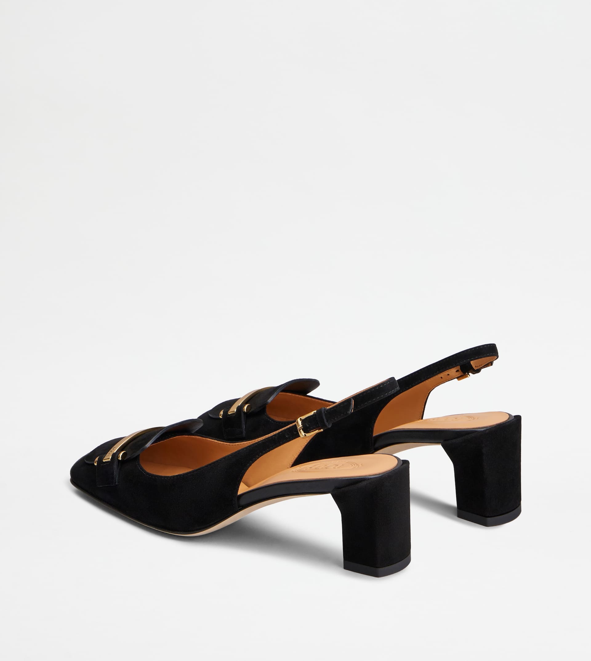 SLINGBACK PUMPS IN SUEDE - BLACK - 3