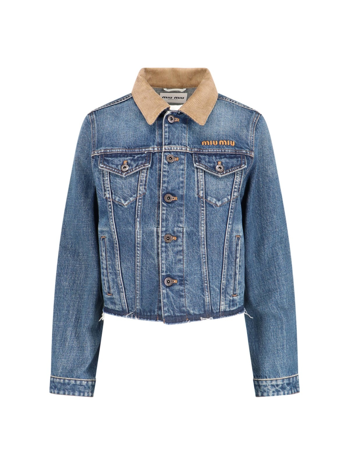 Miu Miu DENIM BLOUSON JACKET | sugar | REVERSIBLE