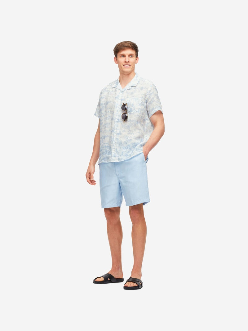 Derek Rose Men's Short Sleeve Shirt Milan 18 Linen White outlook