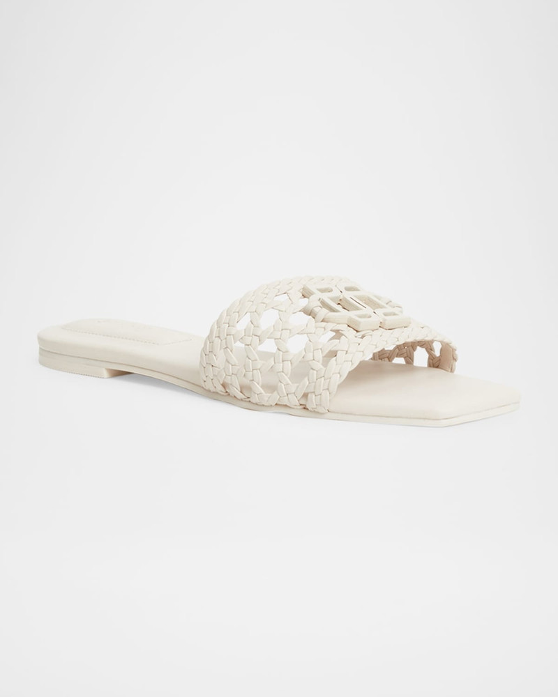 SIMKHAI Dion Vegan Leather Flat Sandals outlook
