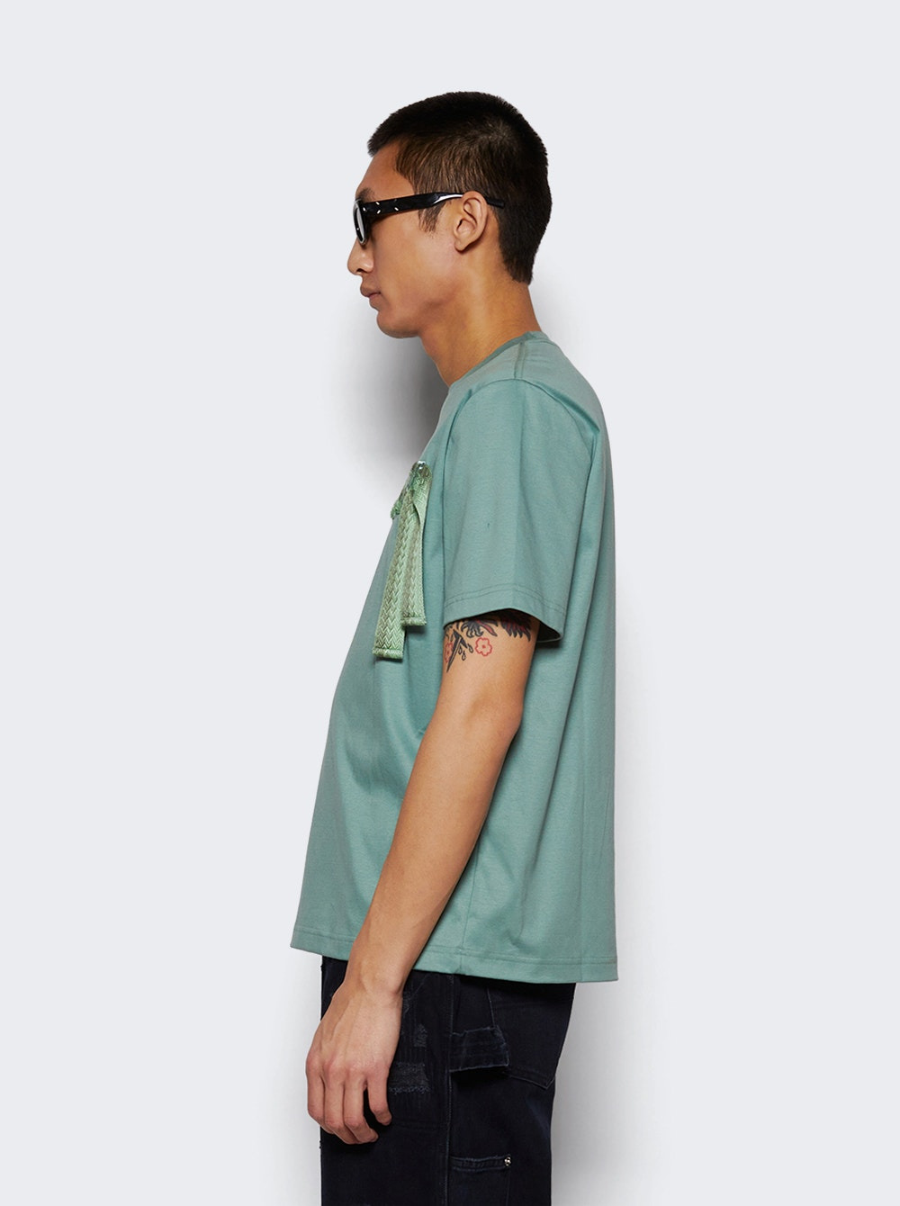 Curb Lace Tee Vert De Gris - 4
