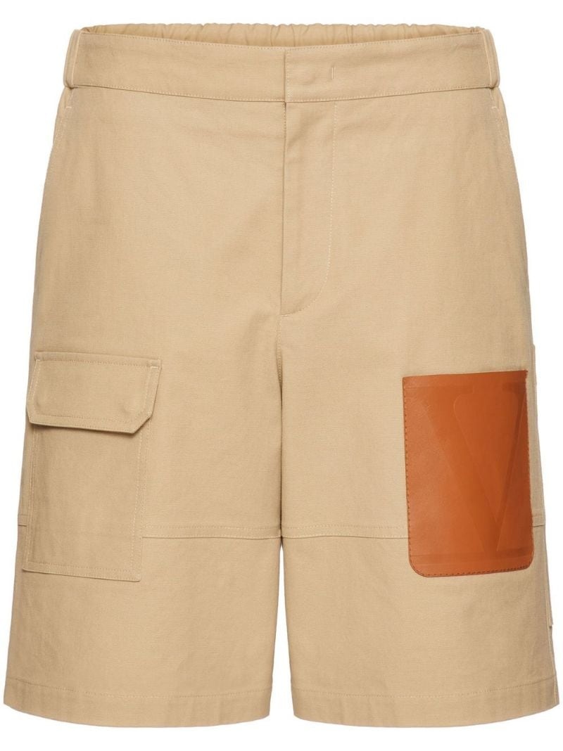 leather-pocket Bermuda shorts - 1