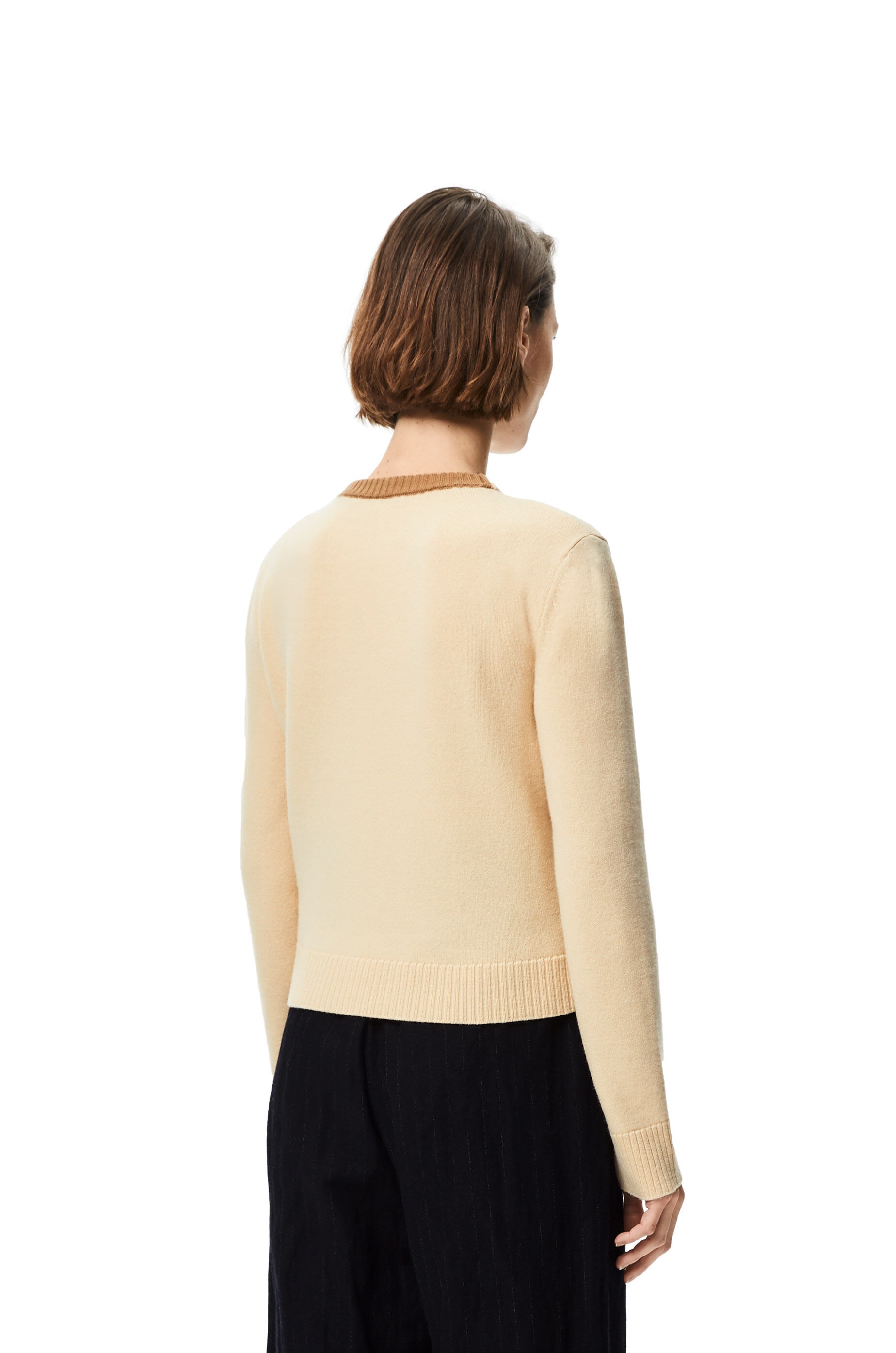 Anagram embroidered cropped sweater in wool - 4