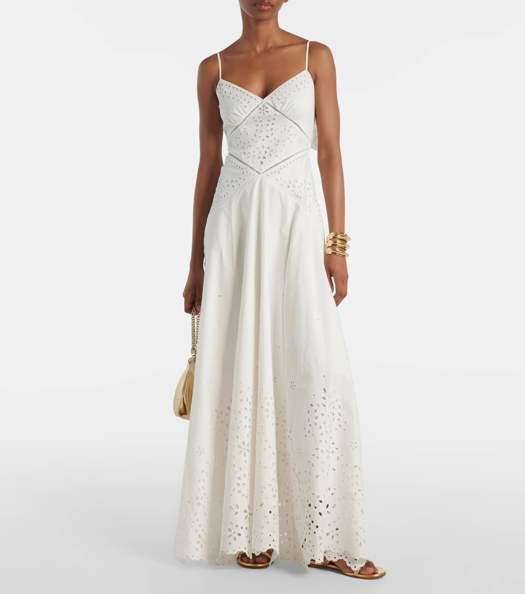 Broderie anglaise cotton maxi dress - 2