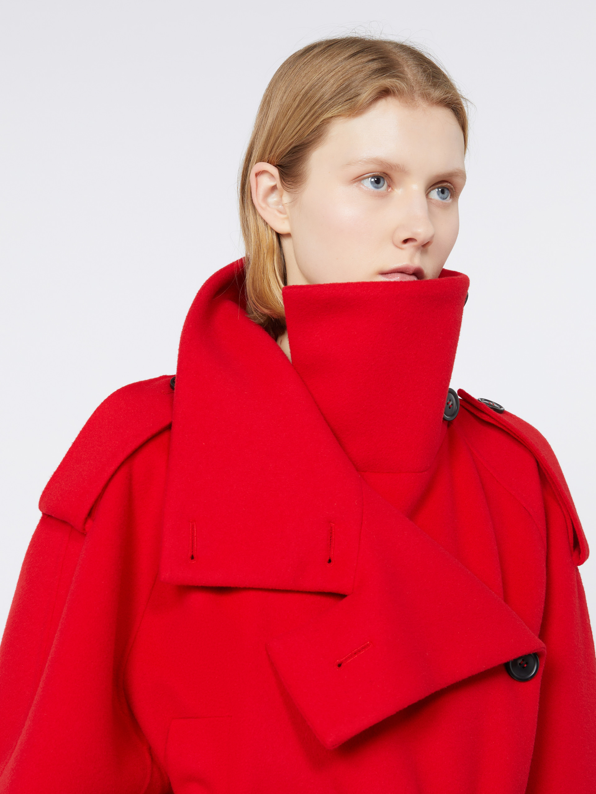 BOUQUET1234 Short trench coat in wool - RUNWAY - 5