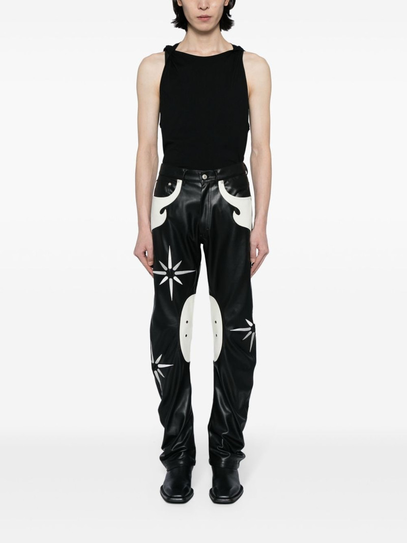 KUSIKOHC Flower Rider straight-leg trousers outlook