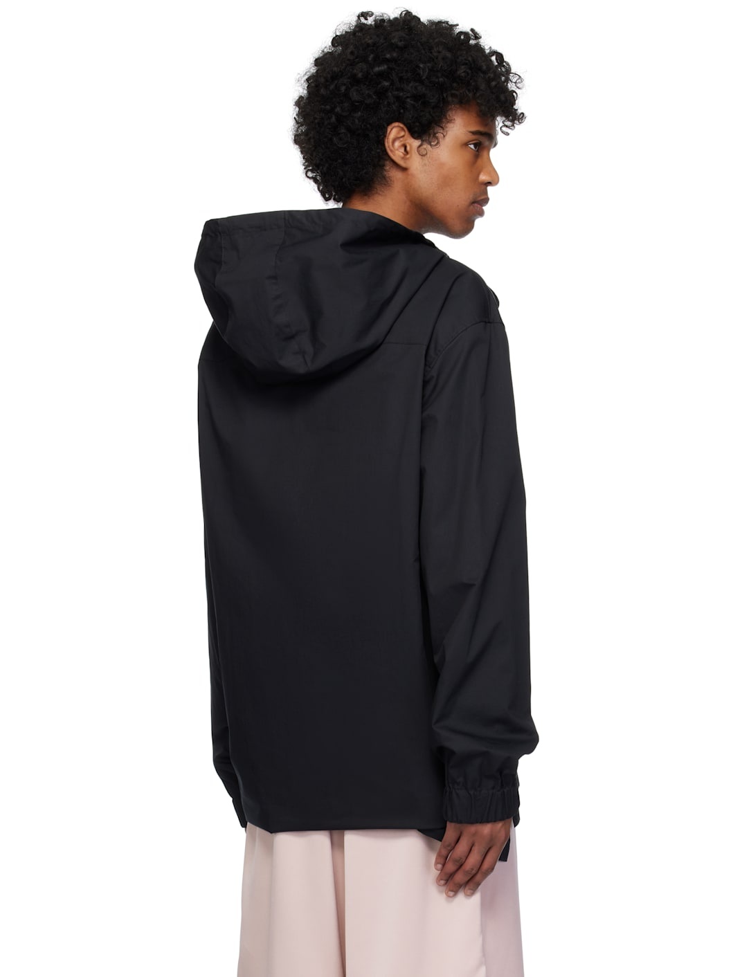 Black Cotton Twill Hoodie - 3