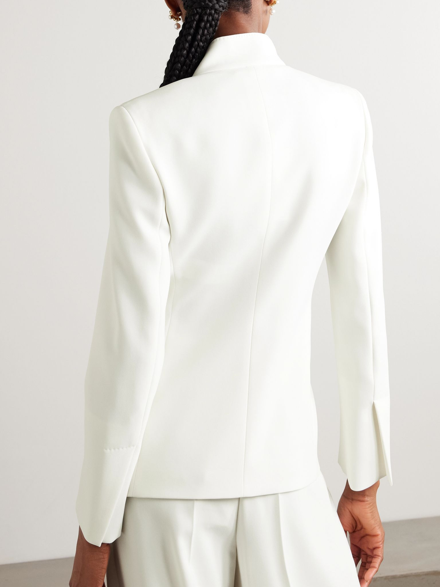 Ghiotto tie-front cady blazer White - 4