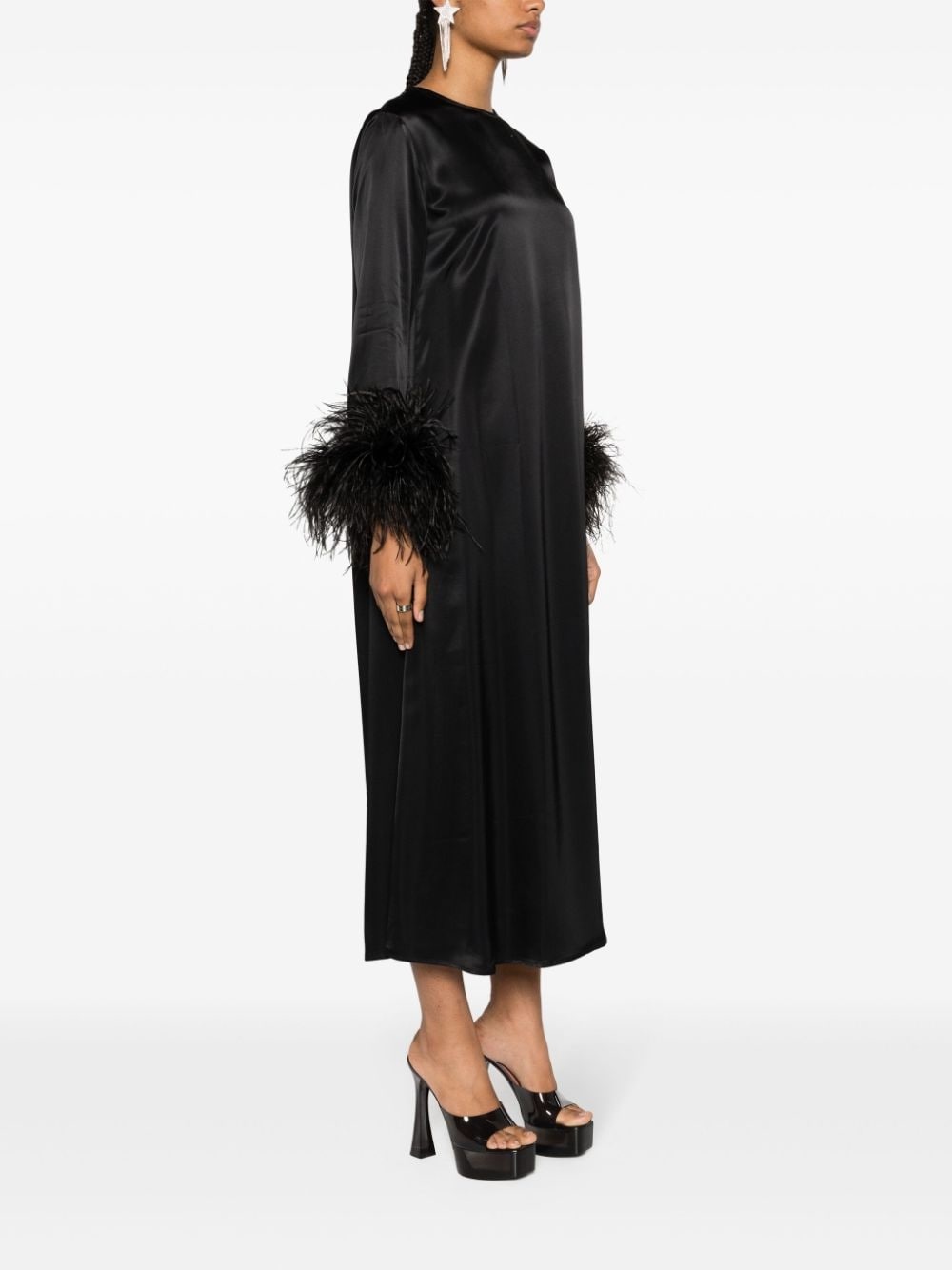 Suzi feather-cuffs maxi dress - 3