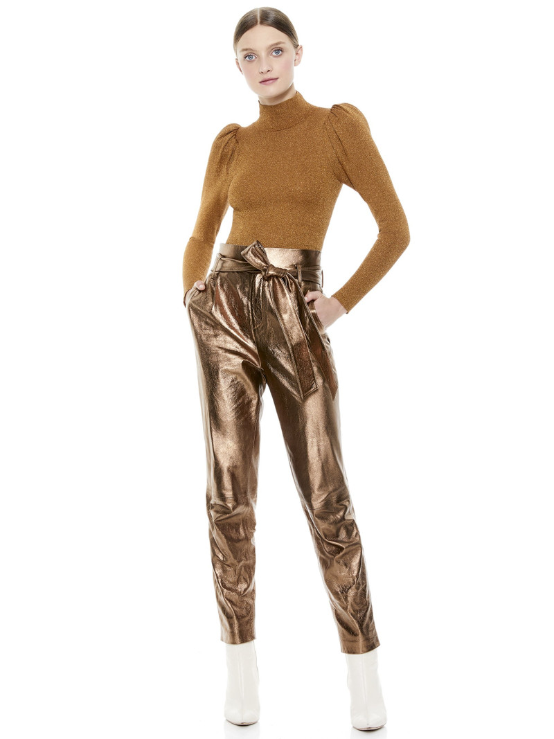 GABRIELLE METALLIC LEATHER PANT 6
