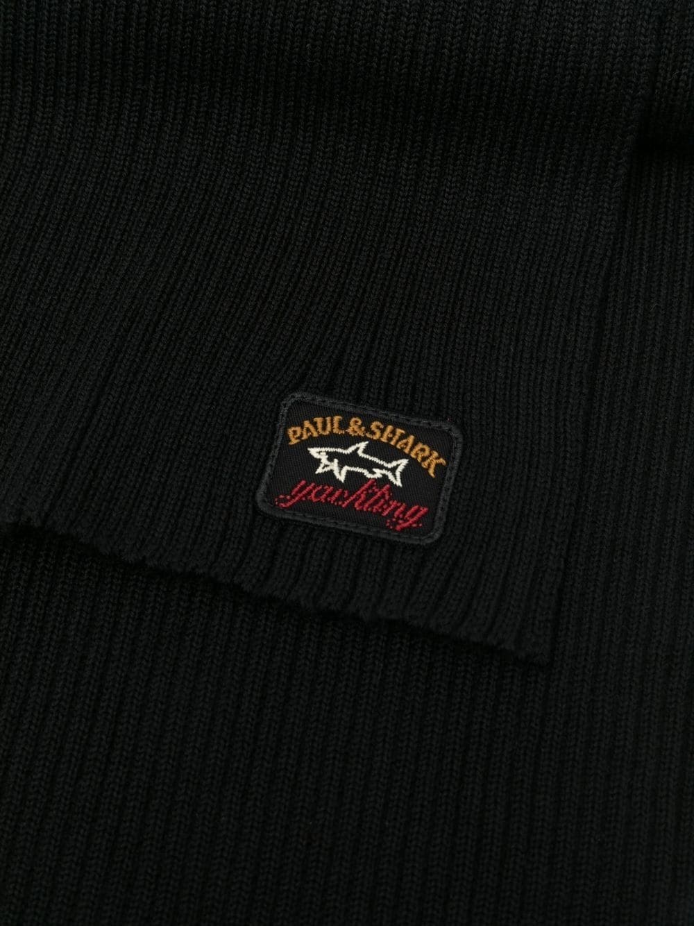 logo-patch wool scarf - 3