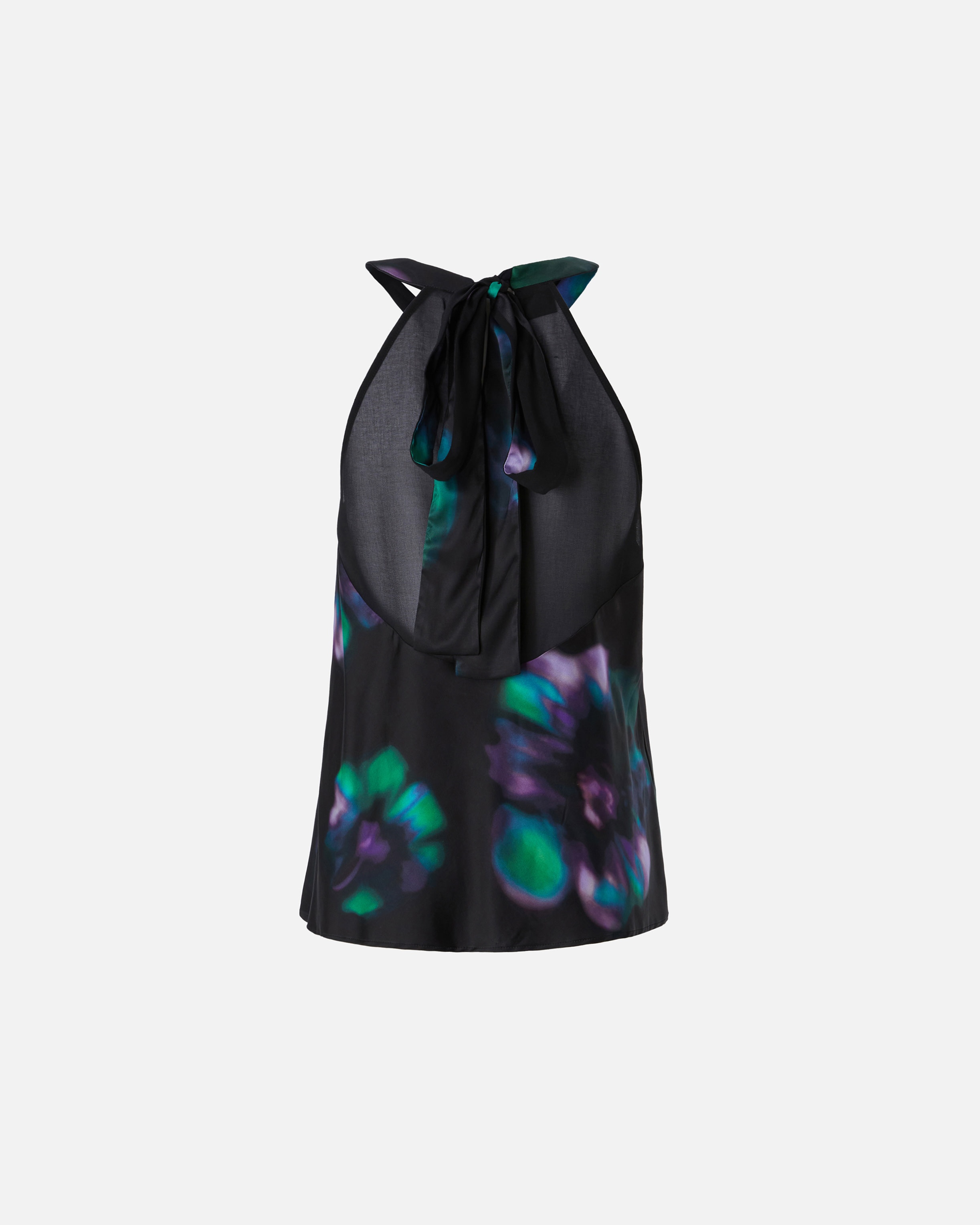 SLEEVELESS SATIN TOP WITH FLORAL PRINT - 6