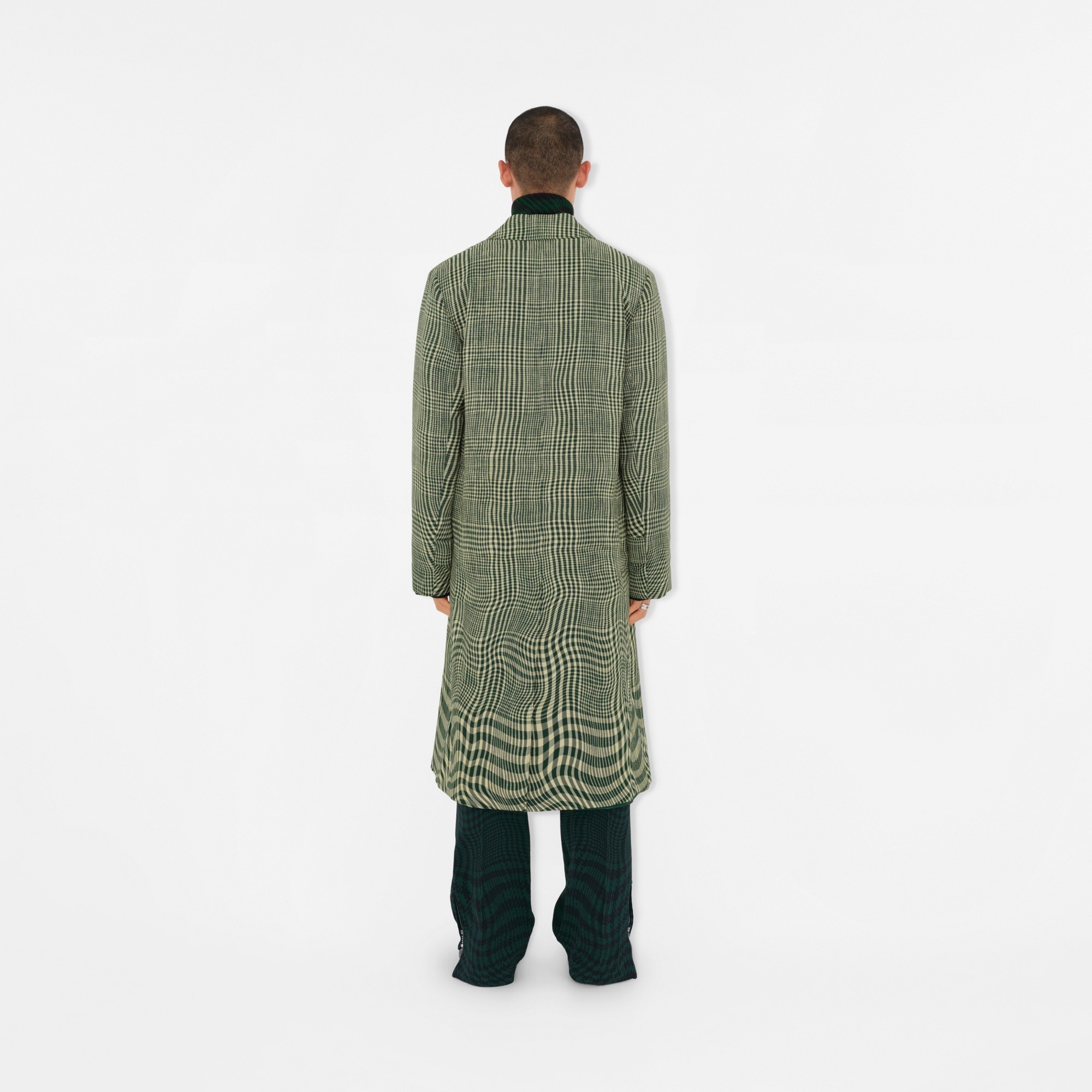 Warped Houndstooth Nylon Blend Track Jacket - 4