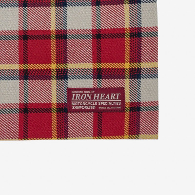 Iron Heart Ultra Heavy Flannel Small Block Check Cushion Cover - Red outlook