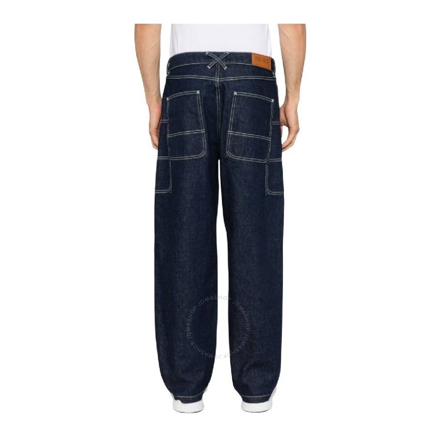 Kenzo Logo-Patch Wide Leg Denim Pants - 3