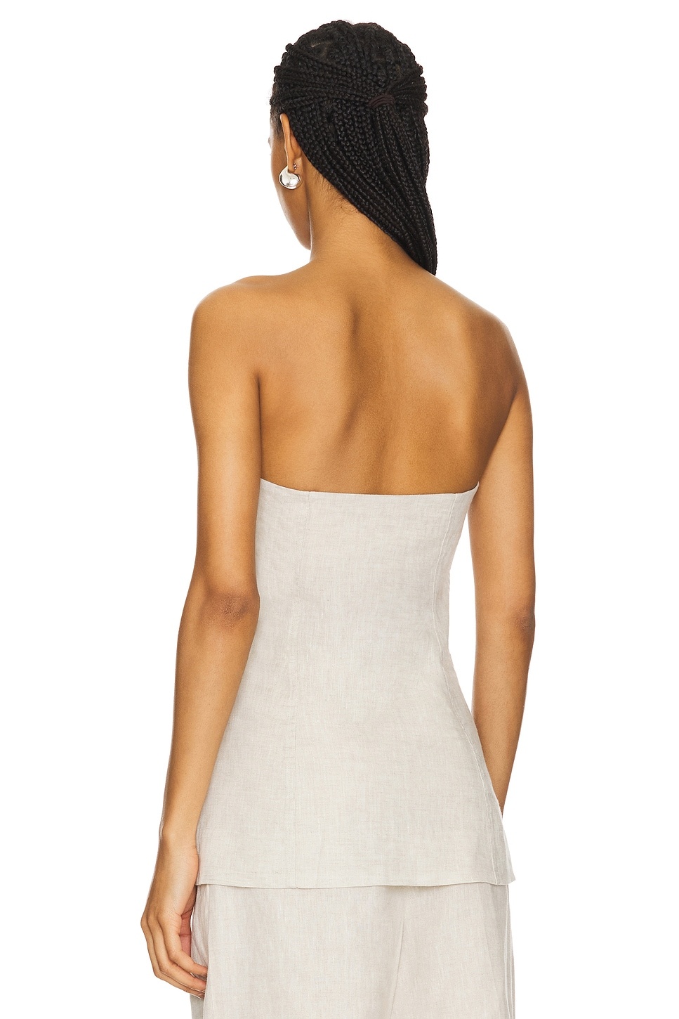 Linen Strapless Tunic Top - 4