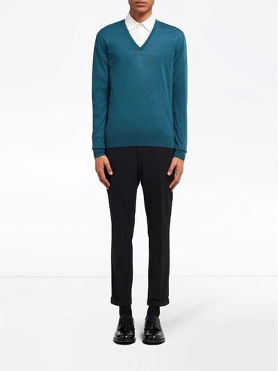 Prada V-neck knitted jumper outlook