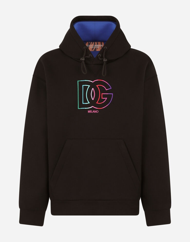 Jersey hoodie with DG embroidery - 3