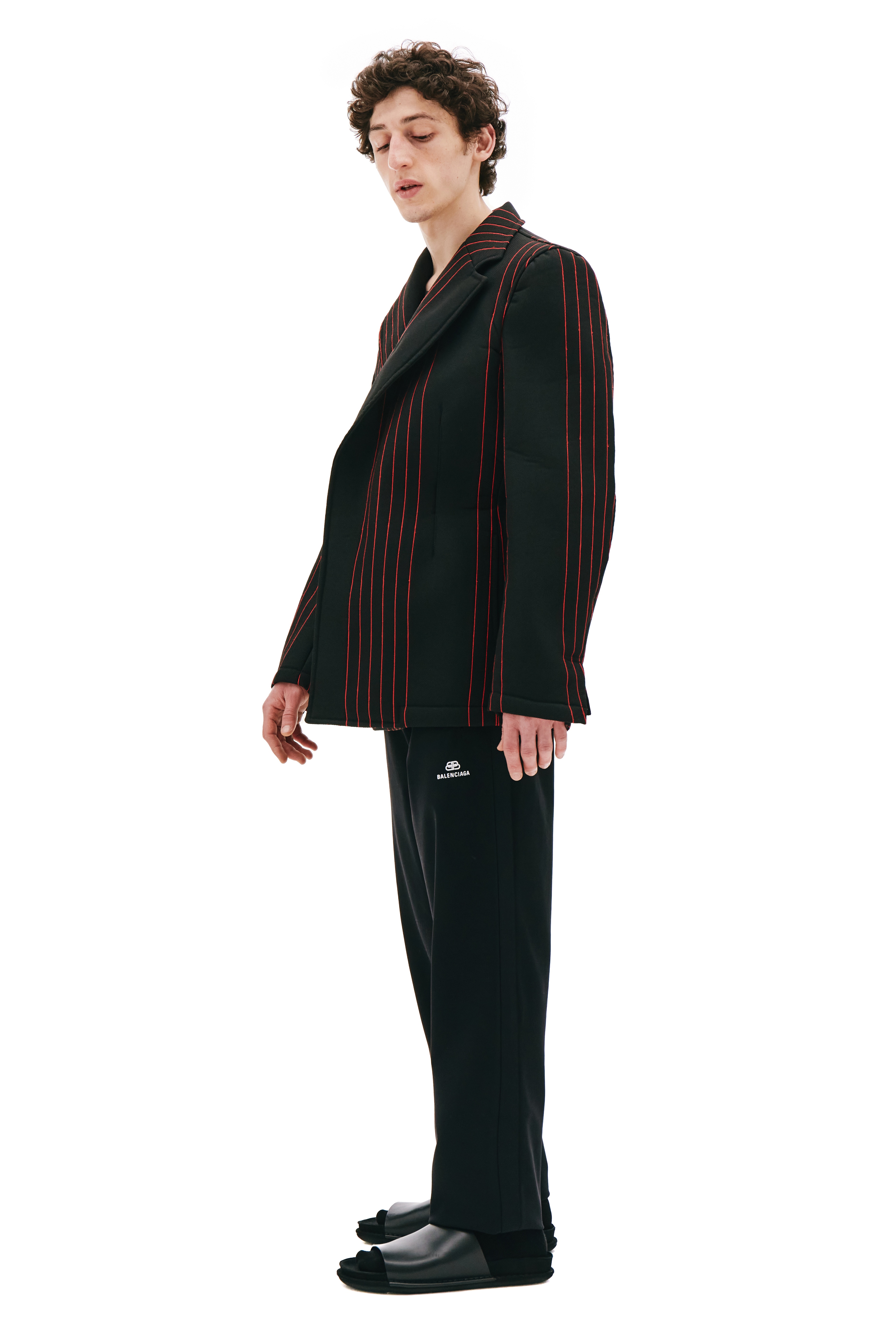 BLACK JACKET WITH RED STRIPES - 4