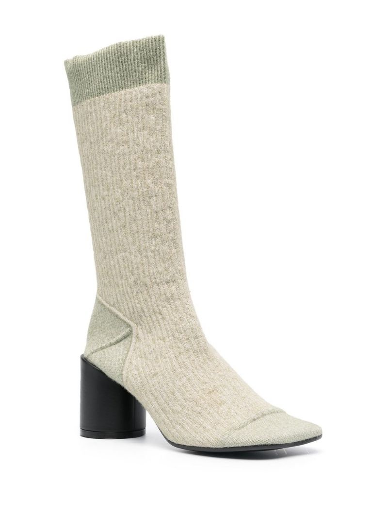 ribbed-knit sock boots - 2