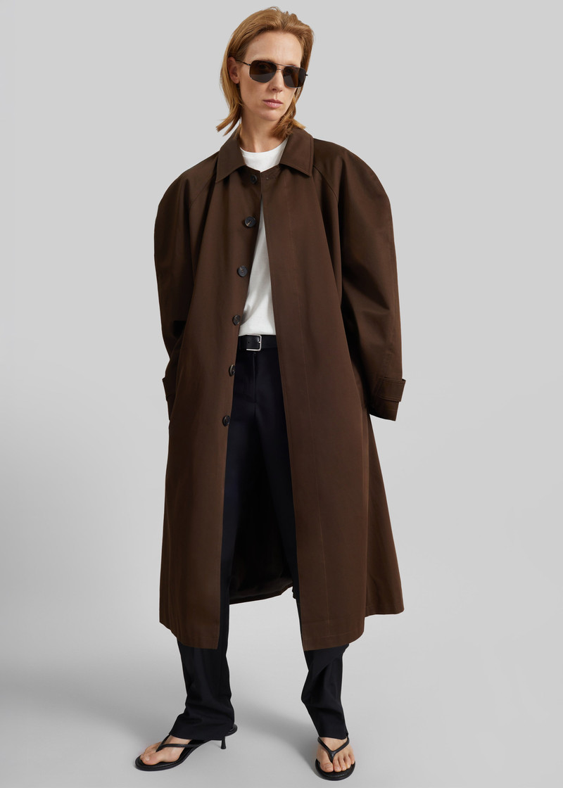 Malmedy Oversized Long Coat - Brown 3
