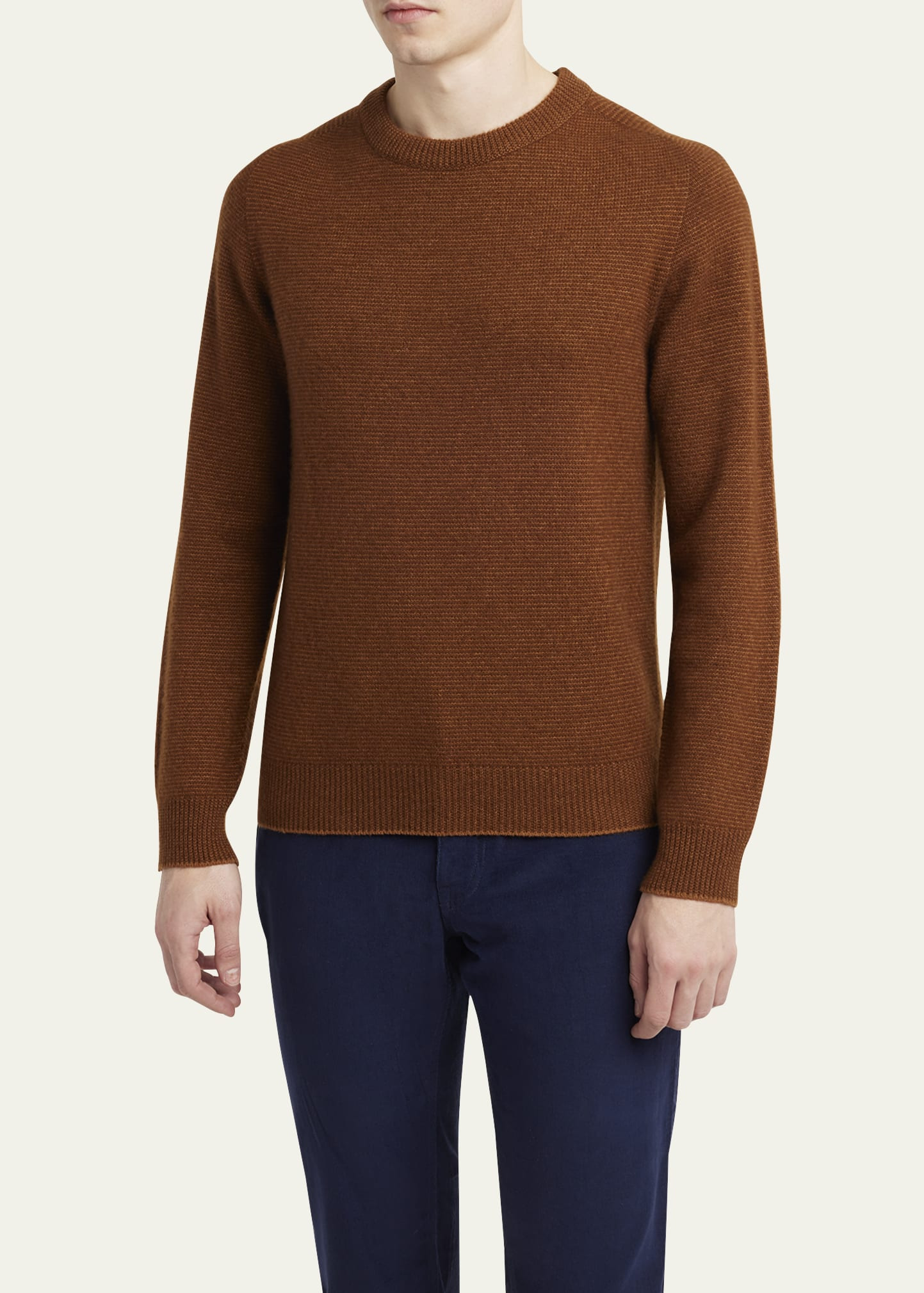 Men's Cashmere and Silk Knit Crewneck Sweater - 4