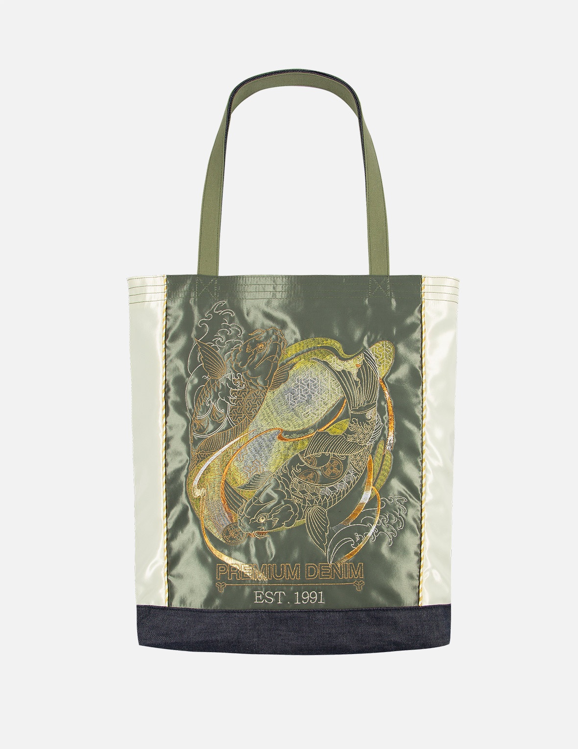 TATTOO KOI EMBROIDERY TOTE BAG - 1