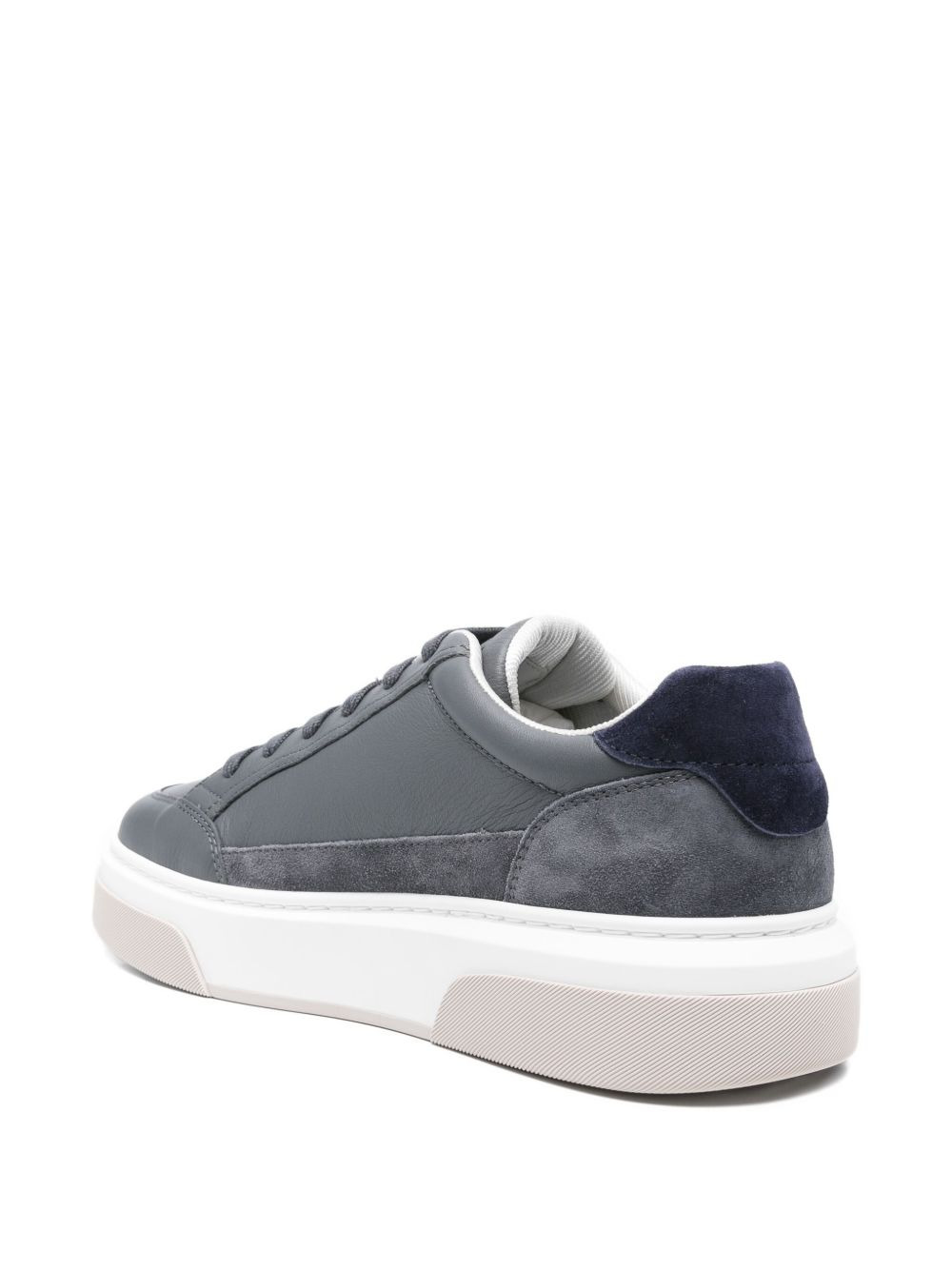leather logo sneakers - 3