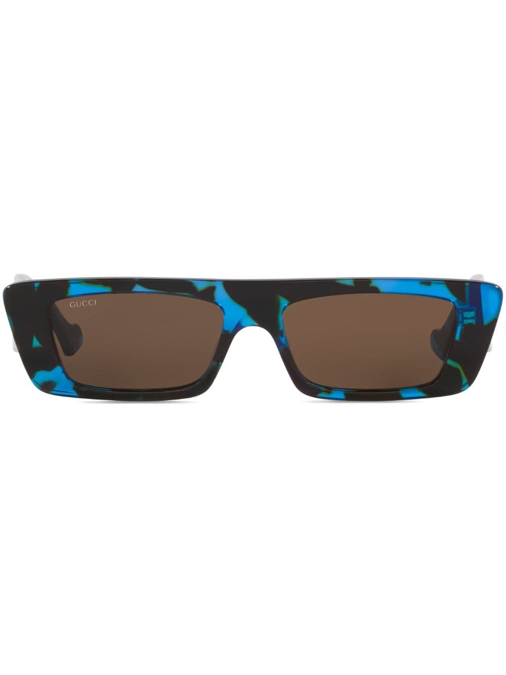 logo-print rectangle-frame sunglasses - 1