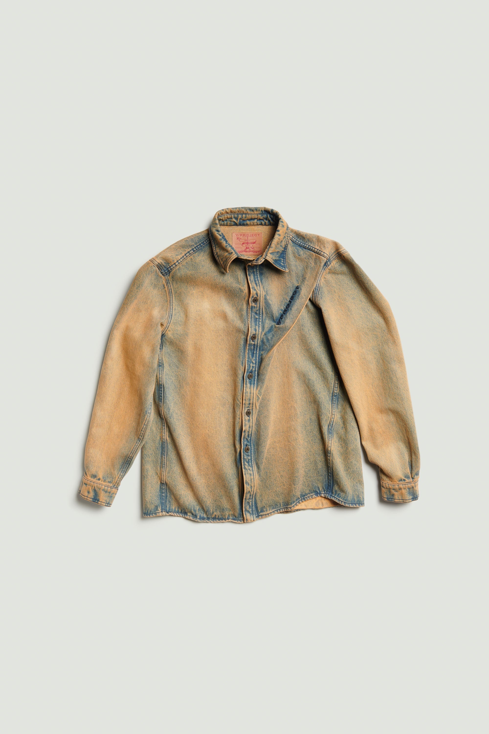 Pinched Logo Denim Shirt - 1