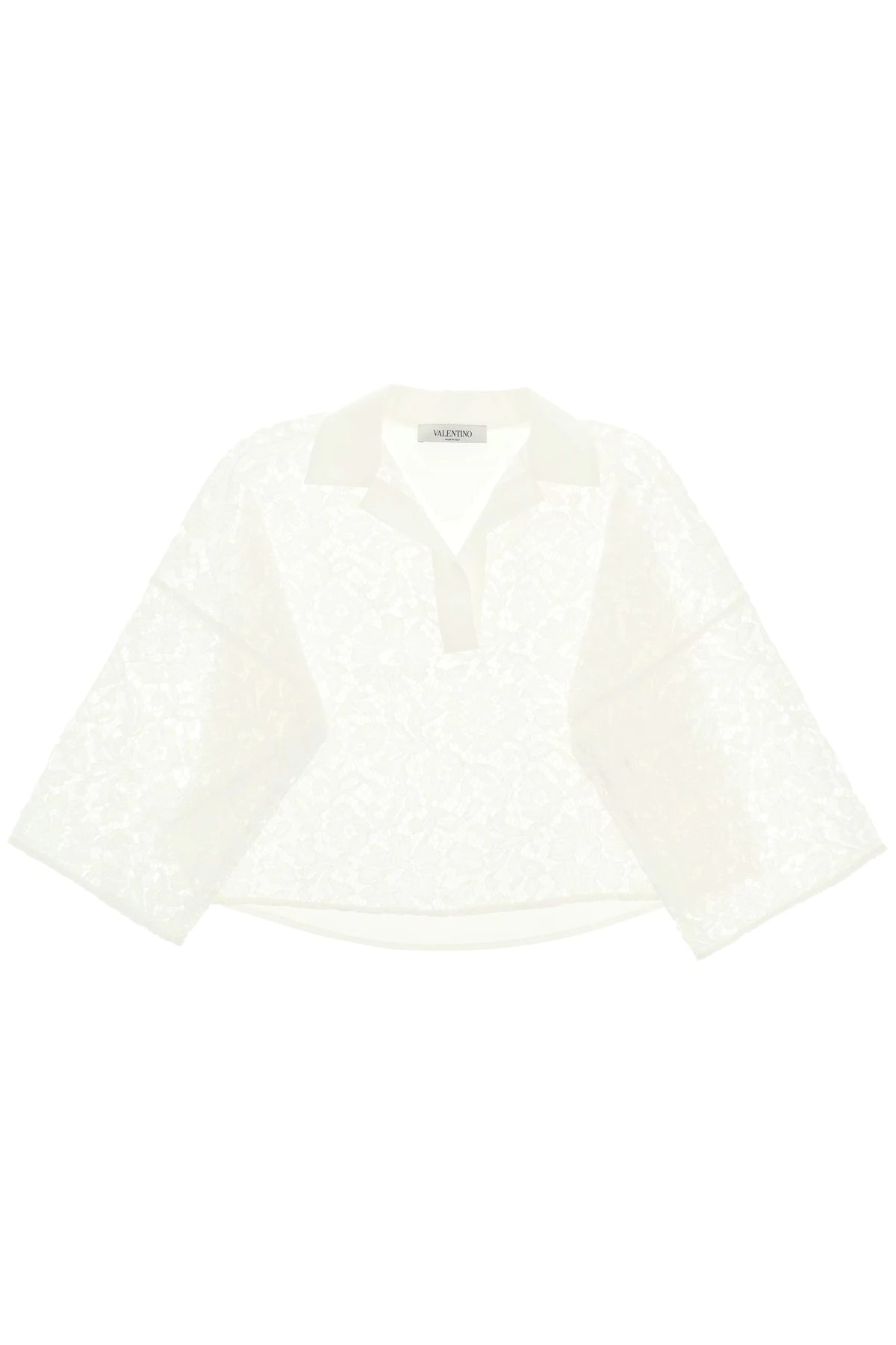 HEAVY LACE AND POPLIN BLOUSE - 1