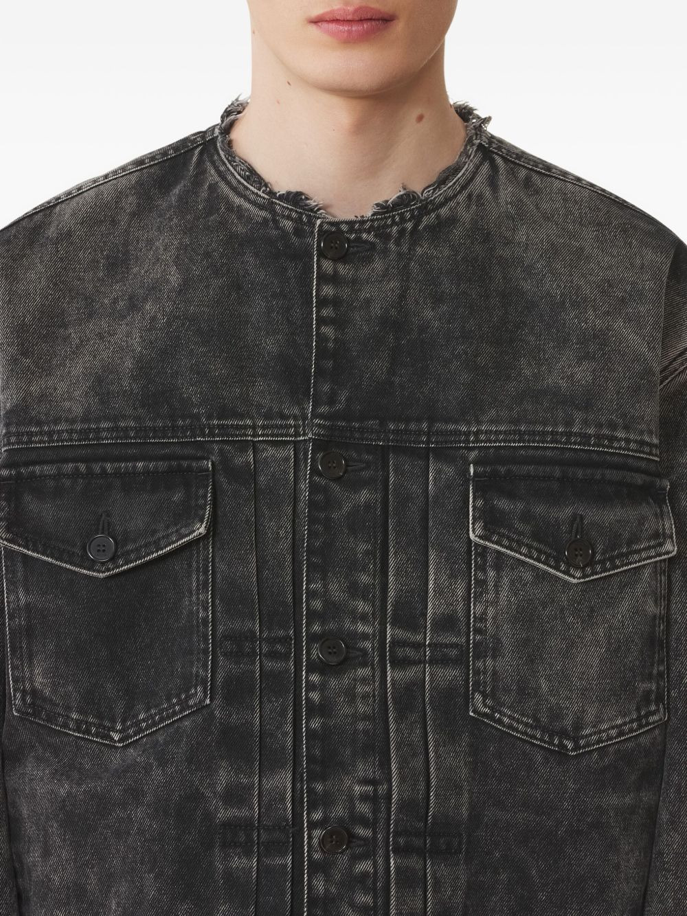 acid-wash cotton jacket - 5