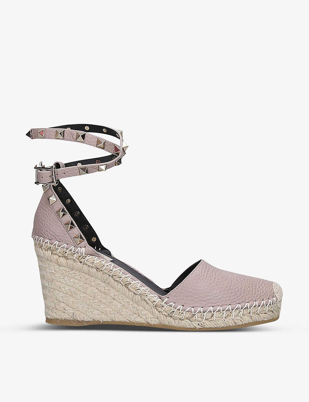 Rockstud leather espadrille wedges - 1